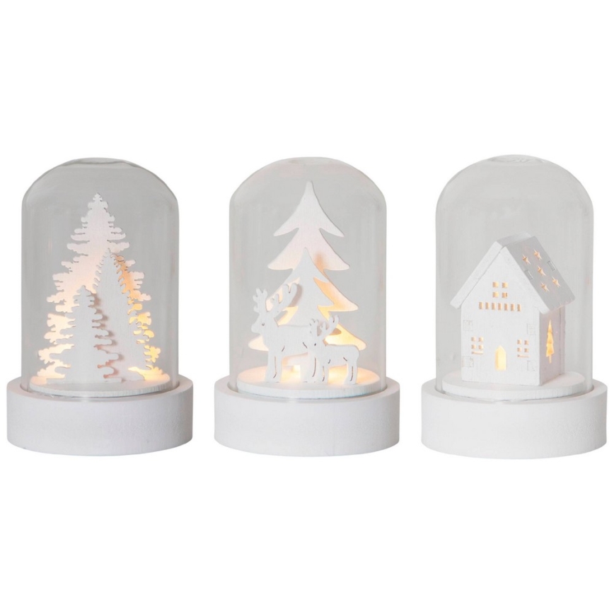 Eglo - Set 3x LED Weihnachtsdekoration LED/0,06W/1xCR2032 weiß