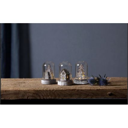 Eglo - Ensemble de 3 décorations de Noël LED/0,06W/1xCR2032 marron