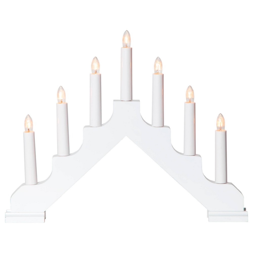 Eglo - Candelabro di Natale 7xE10/3W/230V bianco