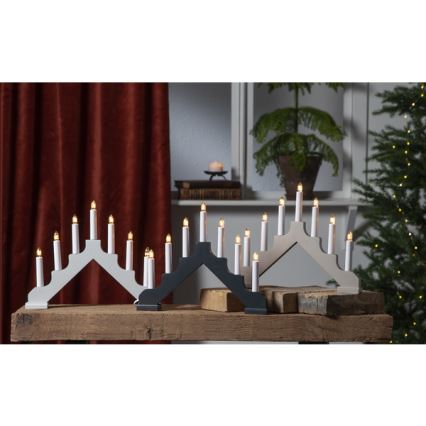 Eglo - Candelabro di Natale 7xE10/3W/230V bianco