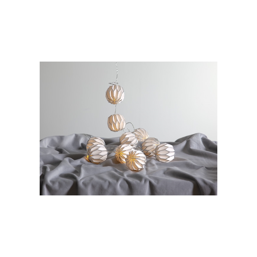 Eglo - Guirlande de noël 10xLED/2,75m blanc/argenté