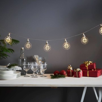 Eglo 411112 - Catena luminosa LED per Natale ORNAMENT 10xLED/3xAA 2,4m bianco caldo