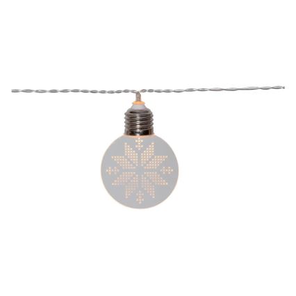 Eglo 411112 - LED-Weihnachtslichterkette ORNAMENT 10xLED/3xAA 2,4m warmweiβ