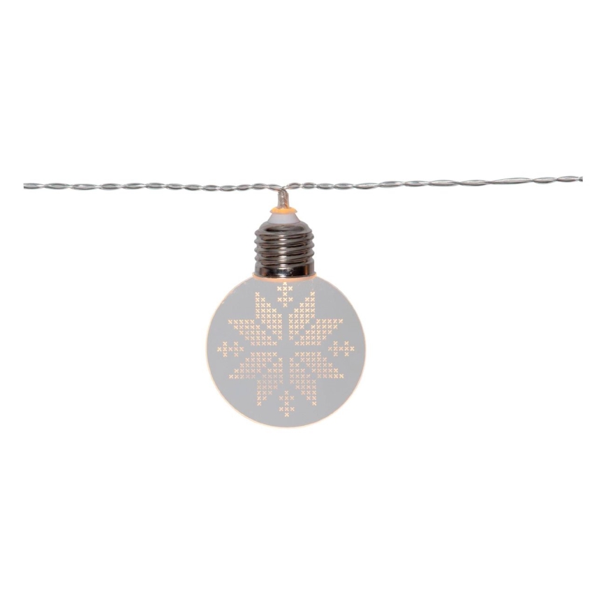 Eglo 411112 - LED-Weihnachtslichterkette ORNAMENT 10xLED/3xAA 2,4m warmweiβ