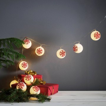 Eglo 411113 - Guirlande LED ORNAMENT 10xLED/3xAA 1,65m blanc chaud