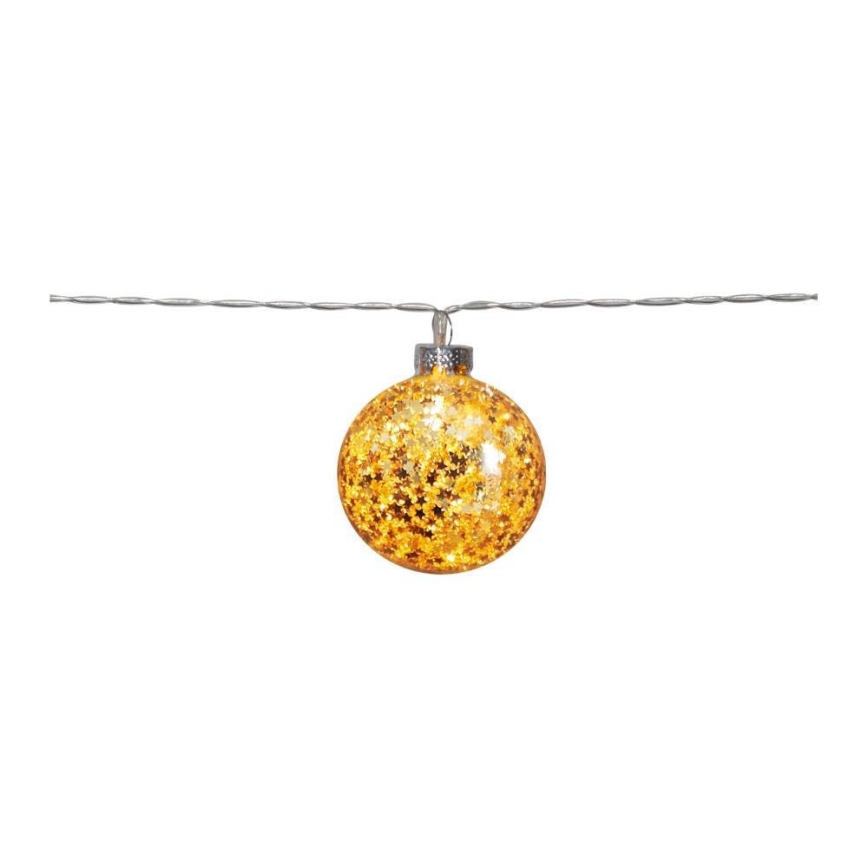 Eglo 411115 - Catena luminosa a LED GLITTER 10xLED/2xAA 1,65m bianco caldo