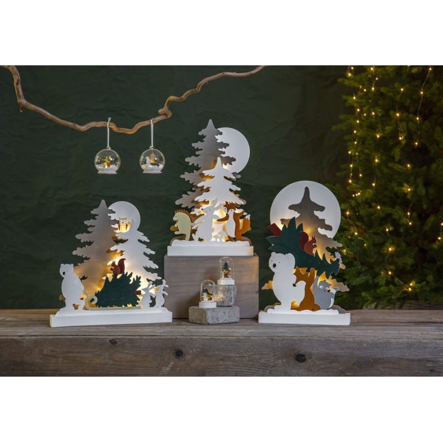Eglo - Lot de 2 décorations de Noël à LED, 0,03 W, 1 pile CR2032