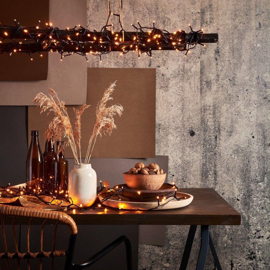 Eglo - Guirlande de Noël LED d'extérieur, 1200 LED, 29 m, IP44, blanc chaud