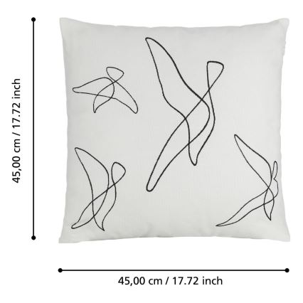Eglo - Coussin décoratif 45x45 cm blanc/noir