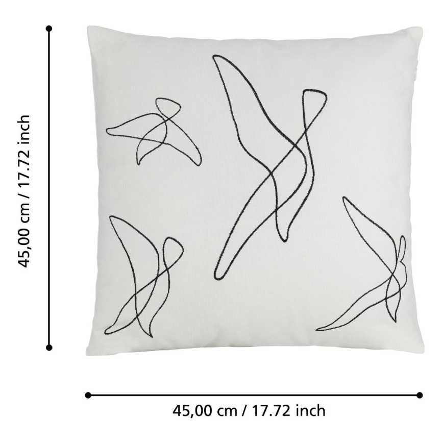 Eglo - Coussin décoratif 45x45 cm blanc/noir