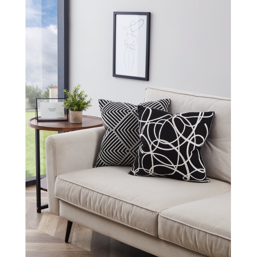 Eglo - Cuscino decorativo 45x45 cm nero/bianco