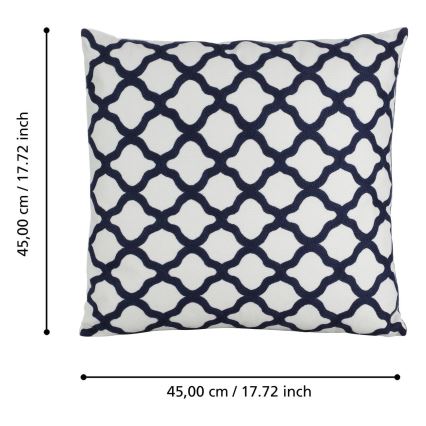 Eglo - Cuscino decorativo 45x45 cm bianco/blu
