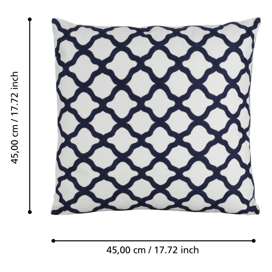Eglo - Cuscino decorativo 45x45 cm bianco/blu