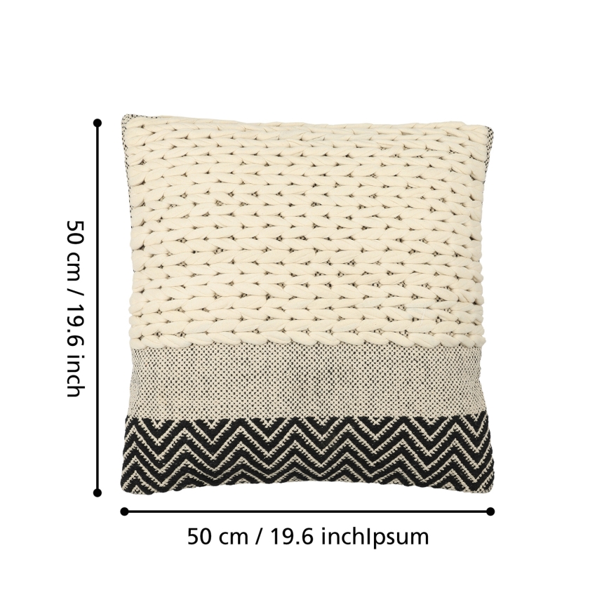 Eglo 420049 - Cuscino decorativo CHEVERY 50x50 cm crema/nero