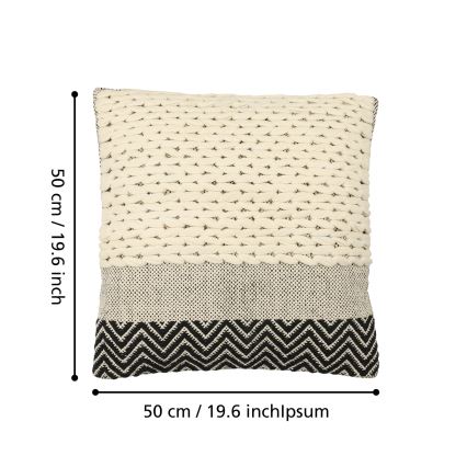 Eglo 420049 - Dekoratives Kissen CHEVERY 50x50 cm creme/schwarz