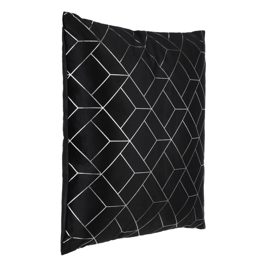 Eglo - Cuscino decorativo 45x45 cm nero/argento