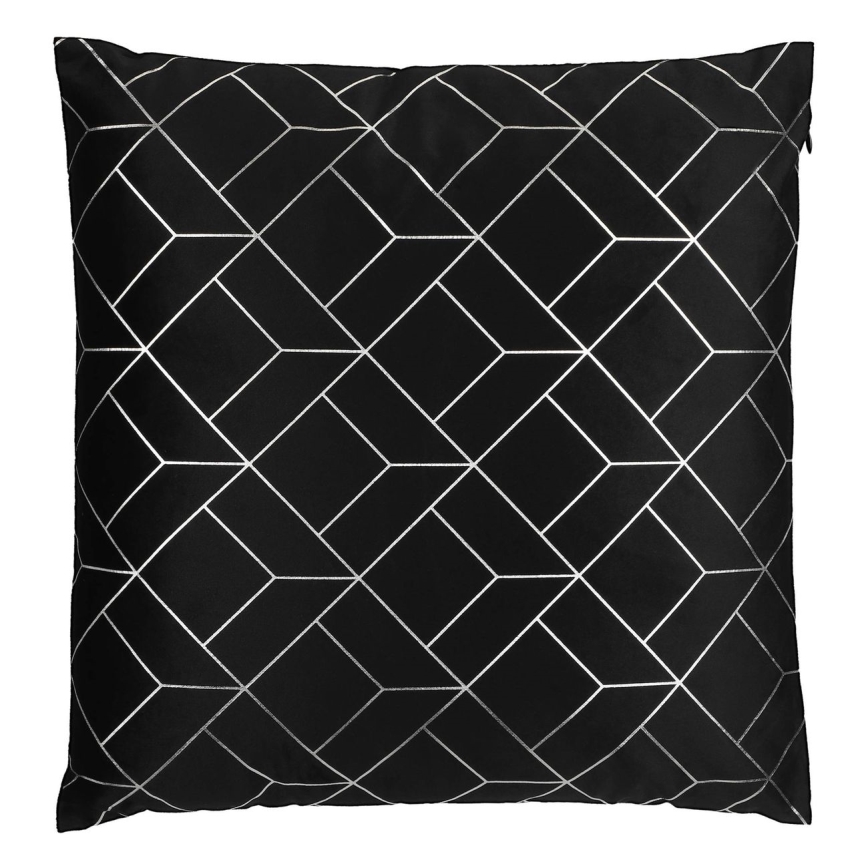 Eglo - Cuscino decorativo 45x45 cm nero/argento