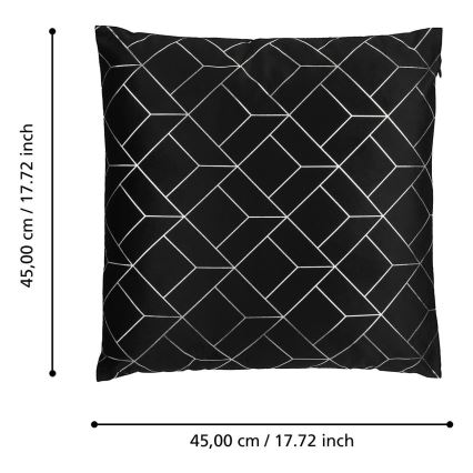 Eglo - Cuscino decorativo 45x45 cm nero/argento