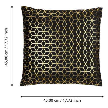 Eglo - Dekoratives Kissen 45x45 cm schwarz/golden
