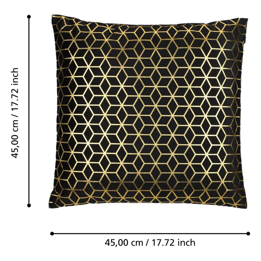 Eglo - Dekoratives Kissen 45x45 cm schwarz/golden