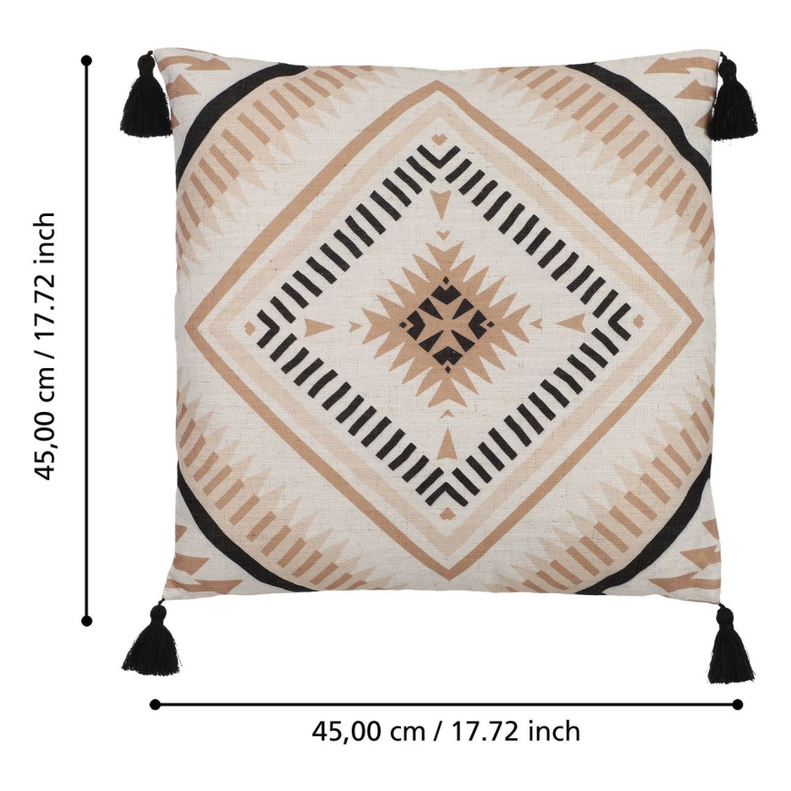 Eglo 420079 - Cuscino decorativo CHEVERY 45x45 cm beige/nero