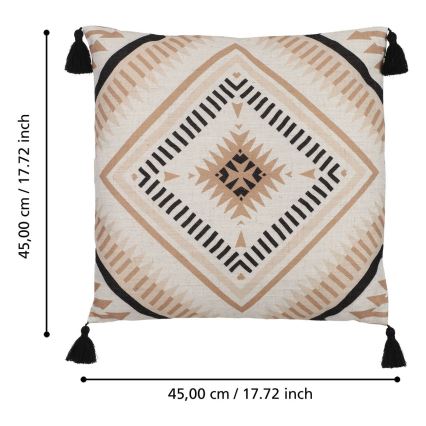 Eglo 420079 - Dekokissen CHEVERY 45x45 cm beige/schwarz