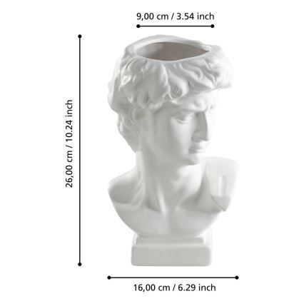 Eglo - Vaso in ceramica 26x16 cm bianco