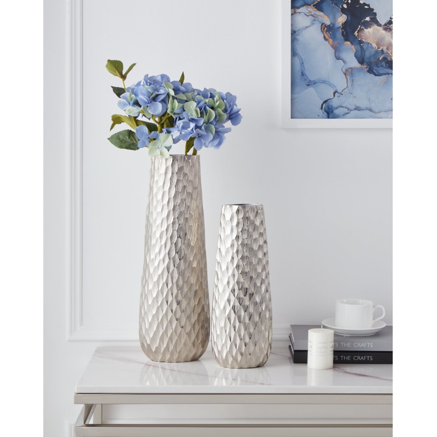 Eglo - Metallvase 40,5x14 cm silbern