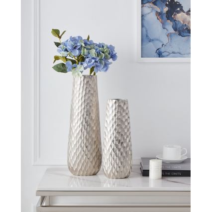 Eglo - Vaso in metallo 40,5x14 cm argento