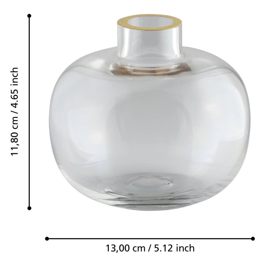 Eglo 421214 - Vaso in vetro SIRANANA 11,8x13 cm trasparente/dorato