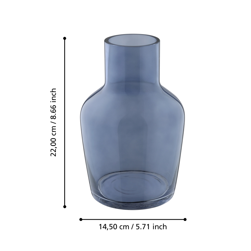 Eglo 421219 - Vase en verre SIRANANA 22x14,5 cm bleu/fumé