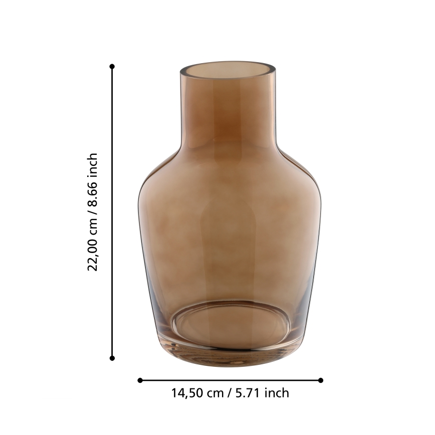 Eglo 421221 - Glasvase SIRANANA 22 x 14,5 cm braun/rauchfarben