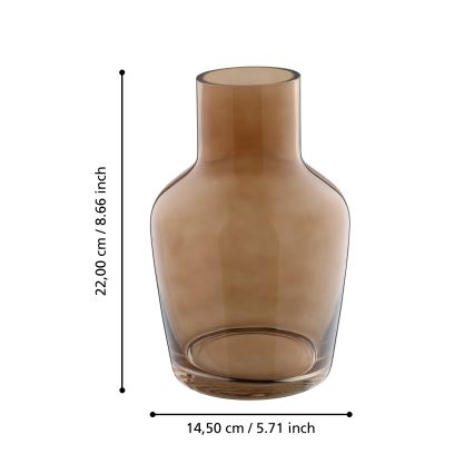 Eglo 421221 - Vase en verre SIRANANA 22 x 14,5 cm marron/fumé