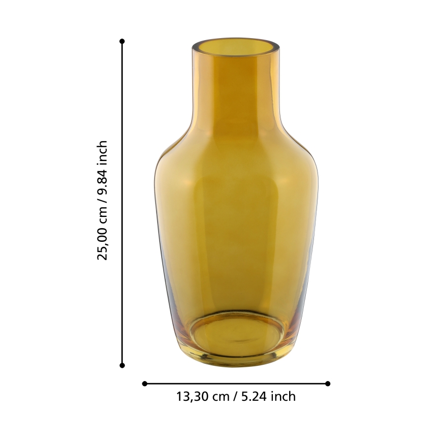 Eglo 421223 - Glasvase SIRANANA 25x13,3 cm gelb/rauchfarben