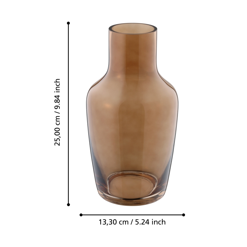 Eglo 421224 - Vaso in vetro SIRANANA 25x13,3 cm marrone/fumé
