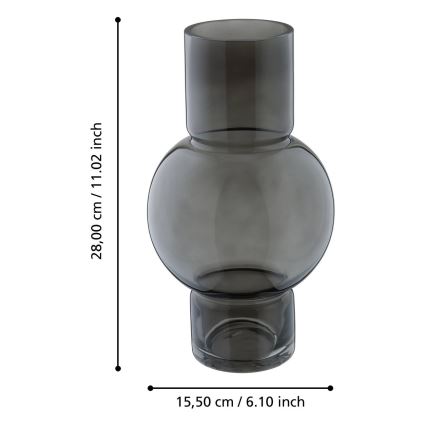 Eglo - Vaso in vetro 28x15,5 cm nero