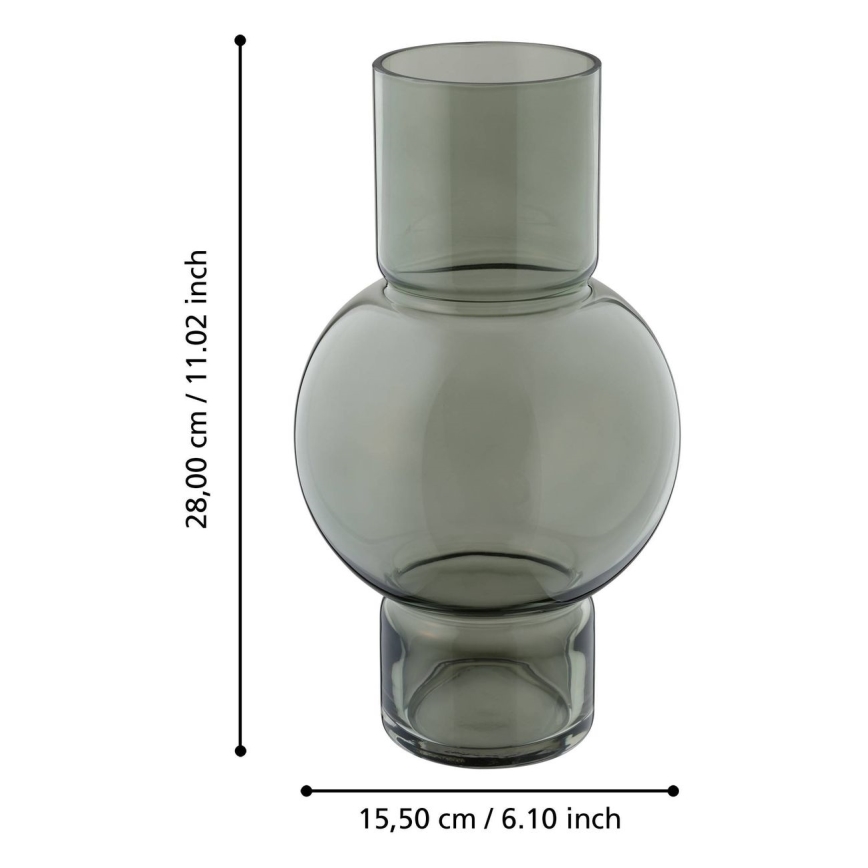 Eglo - Vaso di vetro 28x15,5 cm verde