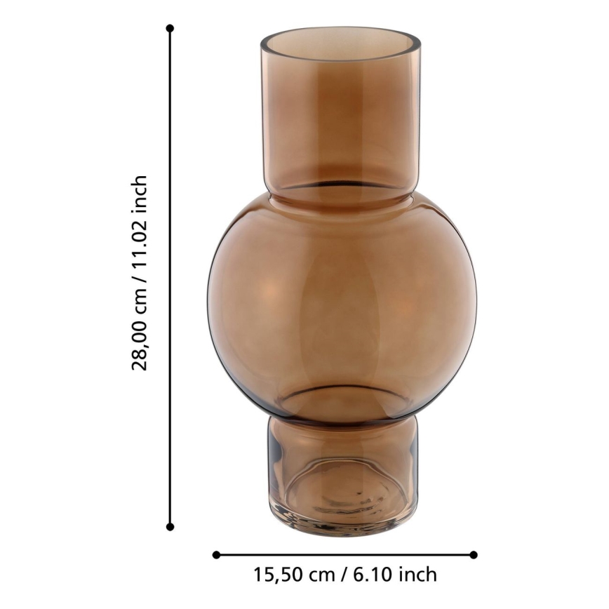 Eglo - Vase en verre 28x15,5 cm marron