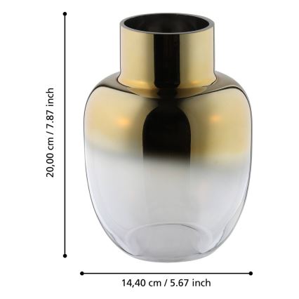 Eglo - Vaso di vetro 20x14,4 cm oro