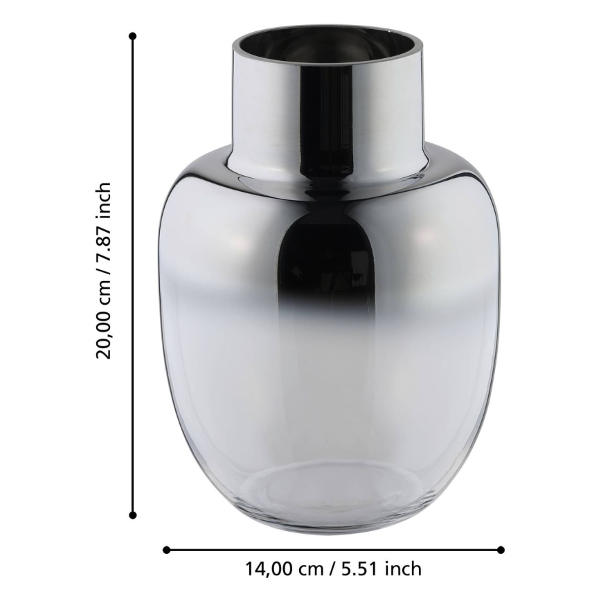 Eglo - Vaso di vetro 20x14 cm argento