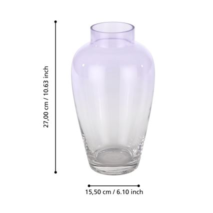 Eglo 421356 - KENYASI Glasvase 27 x 15,5 cm, violett