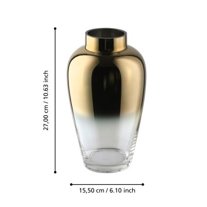 Eglo 421358 - Vase en verre KENYASI 27 x 15,5 cm doré