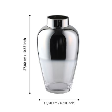 Eglo 421359 - Vase en verre KENYASI 27x15,5 cm chromé brillant