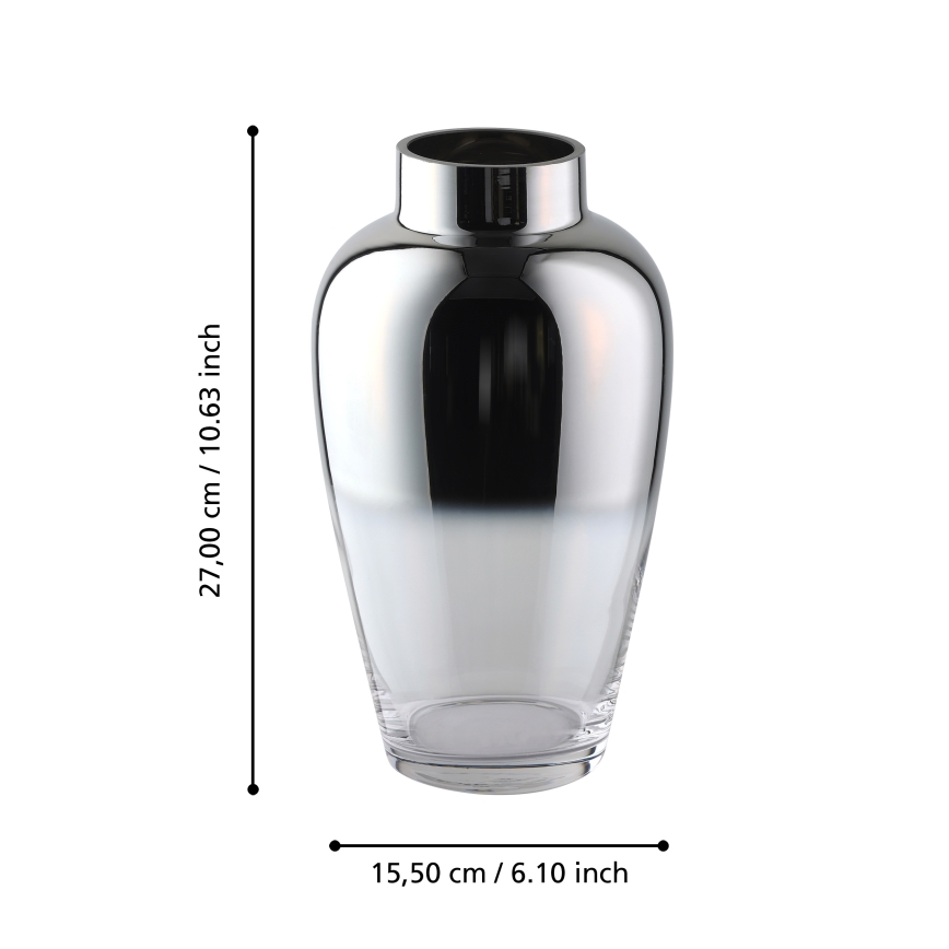 Eglo 421359 - Vase en verre KENYASI 27x15,5 cm chromé brillant