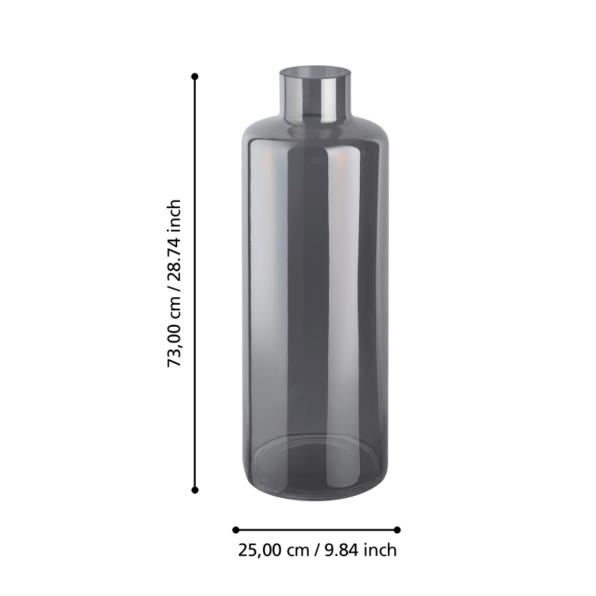 Eglo 421381 - Vase en verre NABAS 73x25 cm noir/fumé