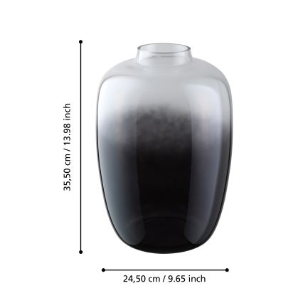 Eglo 421392 - Glasvase CULASI 35,5 x 24,5 cm schwarz/rauchfarben