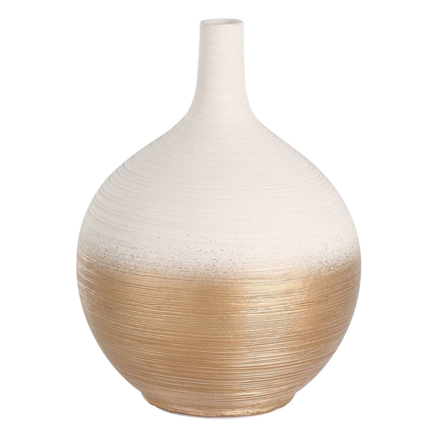 Eglo - Keramik-Vase 22x16 cm weiß/golden