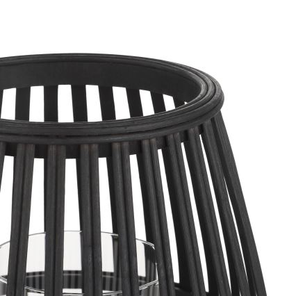 Eglo - Bougeoir 20x22 cm noir/bambou