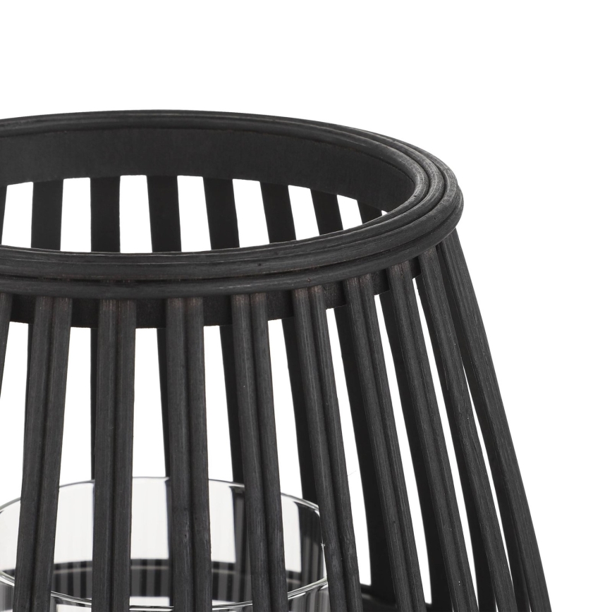 Eglo - Bougeoir 20x22 cm noir/bambou