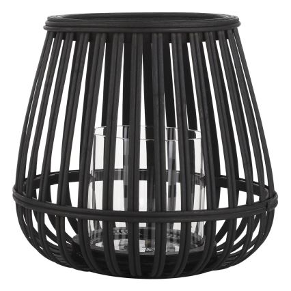 Eglo - Bougeoir 20x22 cm noir/bambou